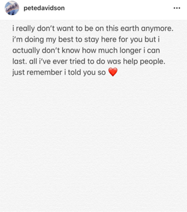 Pete Davidson, Alarming Message, Instagram Pete Davidson, Alarming Message, Instagram